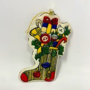 4.5” stocking vintage ornament Christmas decor